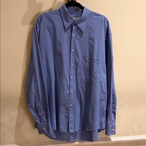 Trussardi Men's Casual Blue Button-Down Shirt 17.5